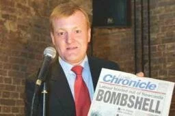 Charles Kennedy celebrates victory in Newcastle after the local and European elections